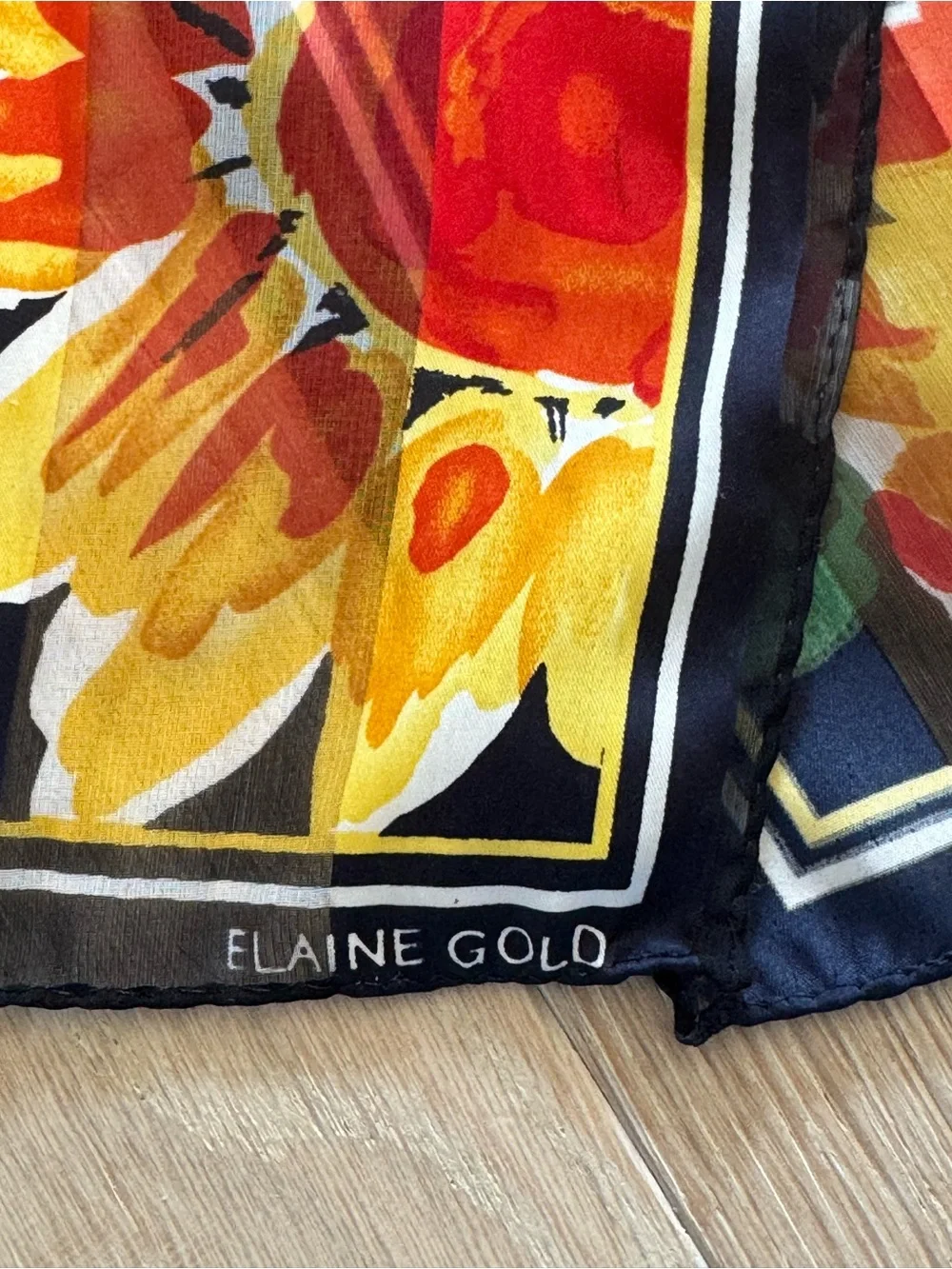 Elaine Gold lightweight floral chiffon scarf
